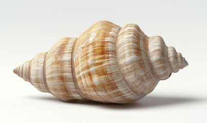 Close - up of a single conch, with clear texture and natural color, showing the delicate form of marine creatures, suitable for decoration and design materials.