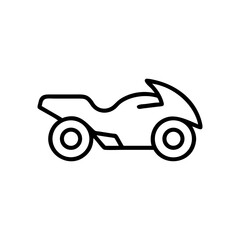 Illustration of a sleek motorcycle with a modern design in black outline