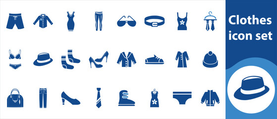 Clothing icon set, antistatic, durable, stretch, evaporation, temperature, heat, waterproof, retention, label, material, reflective, micro, ultraviolet and more