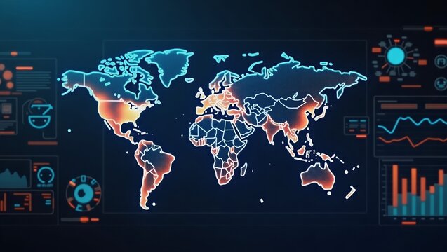 World map data visualization technology
