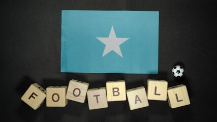 Somalia flag with football title. football concept