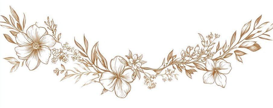 Delicate gold-toned floral garland