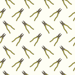 vector pliers pattern design, seamless pattern of pliers