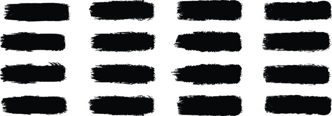 Brush strokes vector. Brush line set. Paint, ink brush, brush strokes, brushes, lines, frames, buttons, grungy rough grunge thick paint line texture. Black brush stroke