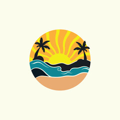Summer time emblem or logo or label or t-shirt vector image
