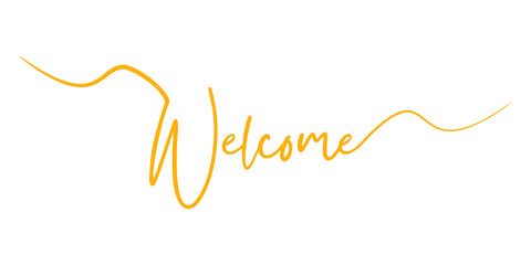 Welcome - vector calligraphic inscription with smooth lines.