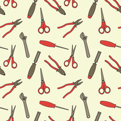 vector repairing tools pattern design, seamless pattern of repairing tools