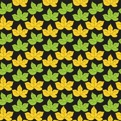 vector colorful leaves pattern design, seamless pattern of leaves