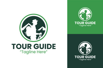 Modern Travel Logo with Tourist Icon and Scenic Path for Tour Companies and Agencies
