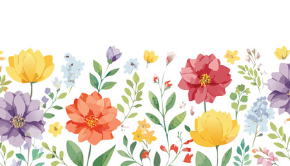 Colorful watercolor flowers on a white background,on a white background, watercolor flower seamless pattern. Watercolor print in rustic vintage style,flower, art, illustration, poppy, decoration, 