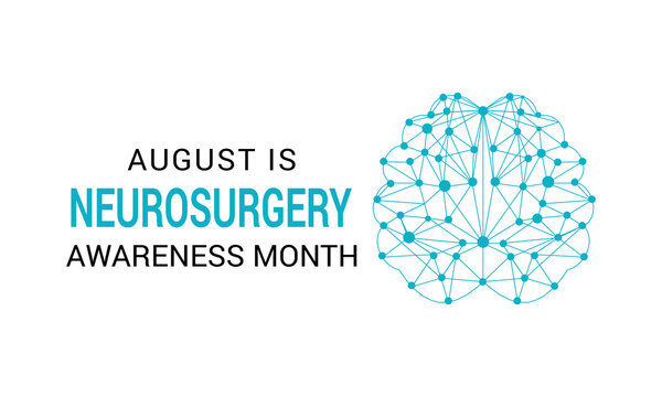 Vector graphic of Low poly  Neurosurgery Awareness Month this August. Treating complex brain, spine, and nerve conditions. A concept for healthcare and medicine. Banner poster, background design.
