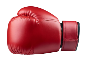 Red boxing glove isolated on a transparent or white background