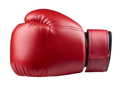 Red boxing glove isolated on a transparent or white background