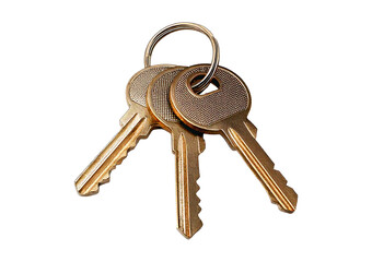 Three keys, isolated on transparent or white background