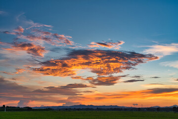 Majestic Sunset Over Serene Fields