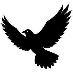 Obraz premium Flying bird with open wings silhouette perfect for wildlife sky and birdwatching art