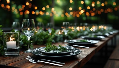 Rustic outdoor dining setting