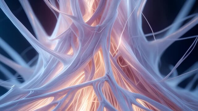 Glowing neural network pulses in digital darkness