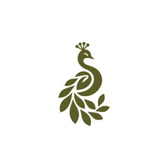 Elegant peacock logo