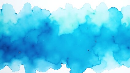 Obraz premium Deep blue and turquoise watercolor texture with flowing edges and subtle splatter, evoking ocean movement and artistic freedom.