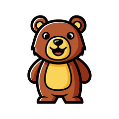 Fototapeta premium Cute Bear Icon Vector SVG Illustration in Flat Style with Bright Colors for Kids and Children's Design
