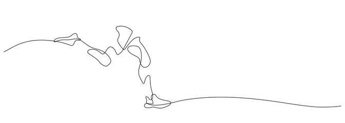 running exercise close up line art continuous