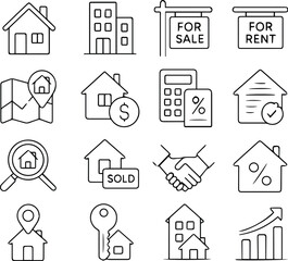 real estate icon set