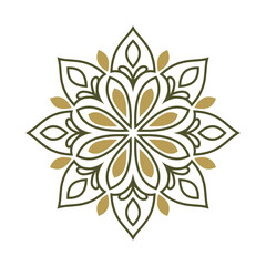 Green Flower Mandala Art