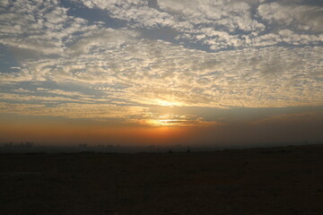 Fototapeta premium Sunset over the horizon, a breathtaking view of the sky