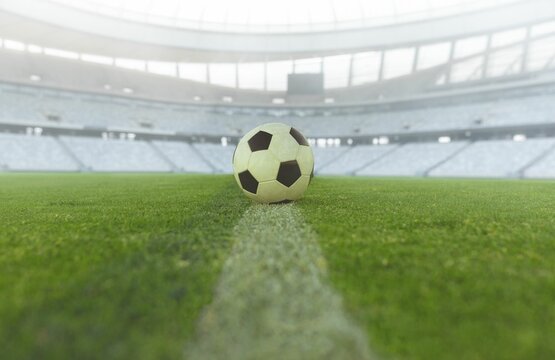 Football in an empty stadium