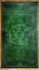 Fototapeta premium Technical Blueprint of Abstract Design on Green Chalkboard Surface