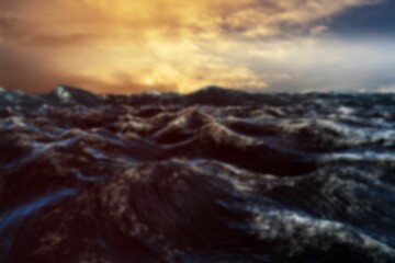 Surface level shot of seascape during sunset