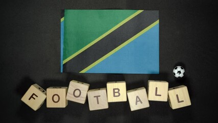 Tanzania flag with football title. football concept