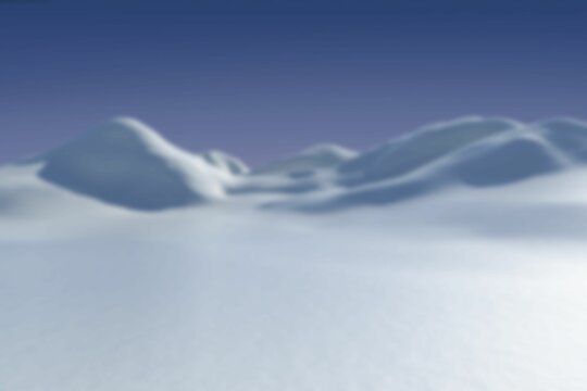Fototapeta Snow-covered rolling hills are stretching across gradient sky backdrop in flat design