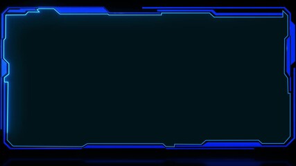 Futuristic Holographic screen frame hud ui future futuristic system virtual design background. science screen. digital hologram window gaming digital systems Hi tech technology AI technology science - Powered by Adobe