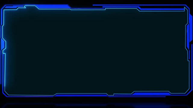 Futuristic Holographic screen frame hud ui future futuristic system virtual design background. science screen. digital hologram window gaming digital systems Hi tech technology AI technology science - Powered by Adobe