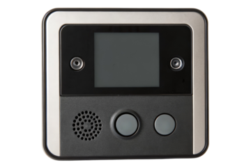 Modern video intercom system with a screen isolated with transparent background