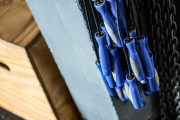 High angle view of exercise equipment