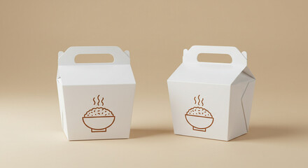 Food Packaging Mockup Elegant Takeout Boxes Design