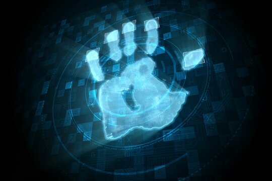 Naklejki Digital security hand scan