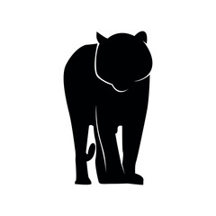 black silhouette of tiger animal. animal symbol