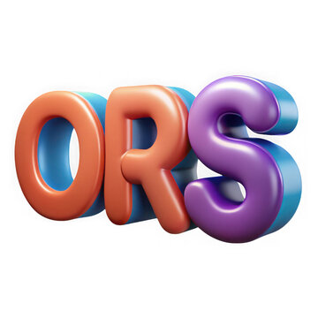 Colorful ors letters illustration on white background on transparent background