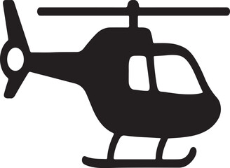 Black and White Helicopter Icon for Transport and Travel