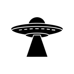 Alien Spaceship Icon Vector with Clean Flat Design