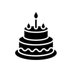 Birthday Cake Icon Vector in Flat and Clean Isolated Style