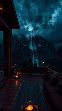pool at night