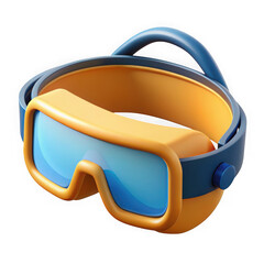 Cartoon vr glasses device render on white background on transparent background