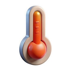 Cartoon thermometer icon illustration on white background on transparent background