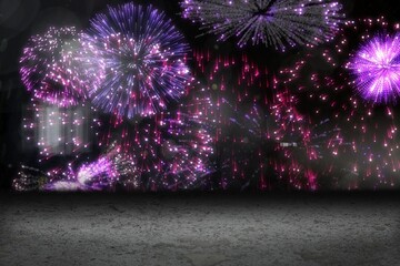 Digitally generated Purple firework display