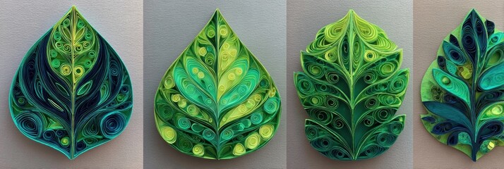 Obraz premium Layered Paper Leaf Designs Featuring Quotes to Promote Awareness and Creativity in Art and Nature Appreciation